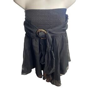 Vintage Exit 1 U.S.A Black Convertible Tube Top or Skirt Boho Chic Size Large